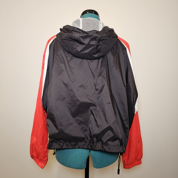 NWT CISono red black white raglan sleeves light windbreaker jacket M US - Picture 5 of 10